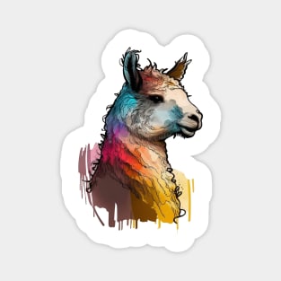 Alpaca Llama colorful Magnet