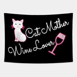 Cat Mother Wine lover Tapestry
