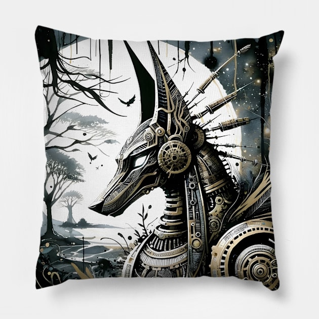 Steampunk Anubis Pillow by OddHouse