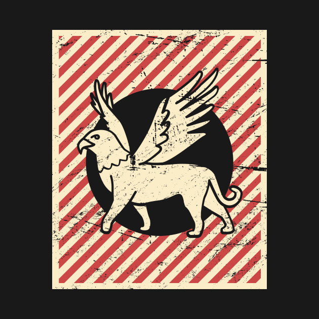 Retro Vintage Fantasy Griffin Poster by MeatMan