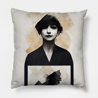 Portrait of a woman artist Pillow