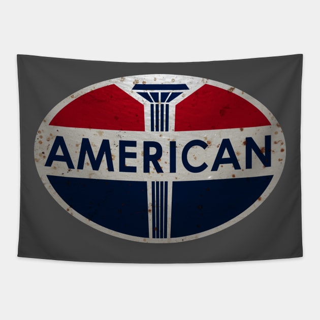 American Gas Station sign. Rusted version Tapestry by Hit the Road Designs