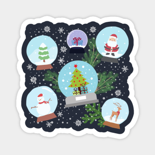 Christmas Snow Globes Magnet