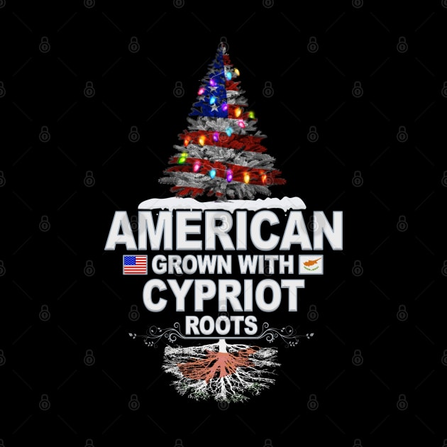 Christmas Tree  American Grown With Cypriot Roots - Gift for Cypriot From Cyprus by Country Flags