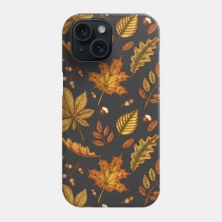 Autumn  pattern with leaves Phone Case