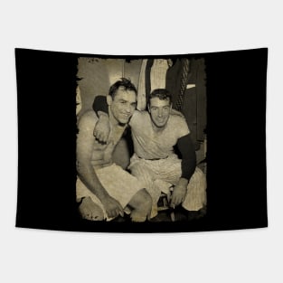 Yogii Berra and Joe DiMaggio - In the Changing Room Tapestry