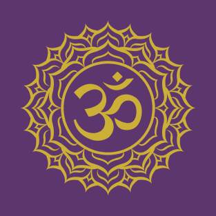 Sahasrara/Crown Chakra+Sanskrit Gold T-Shirt