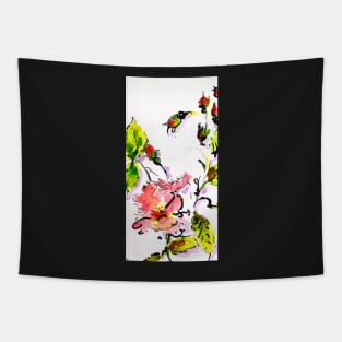 Pink Roses Modern Floral Art Tapestry