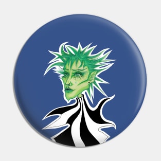 Green alien painting Pin