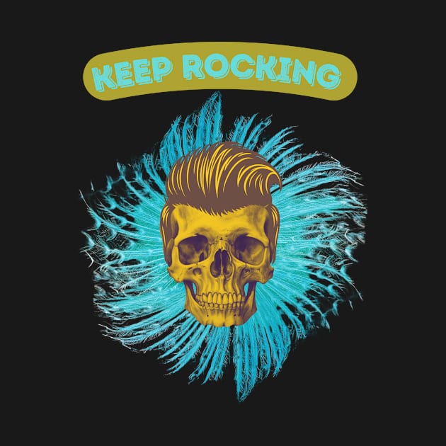 Keep rocking mustard yellow skull by happygreen