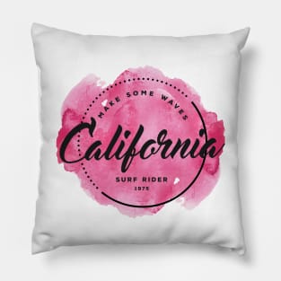 Make Some Waves, California, Surf Rider Pillow