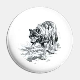 Hunting wolf Pin