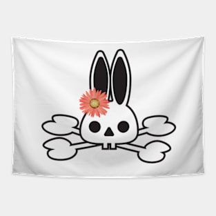 Bunny, skull, bones, horror, pirate, Halloween, rabbit, skulls Tapestry