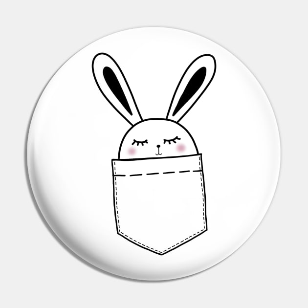 Sweet bunny in a pocket Pin by Arpi Design Studio