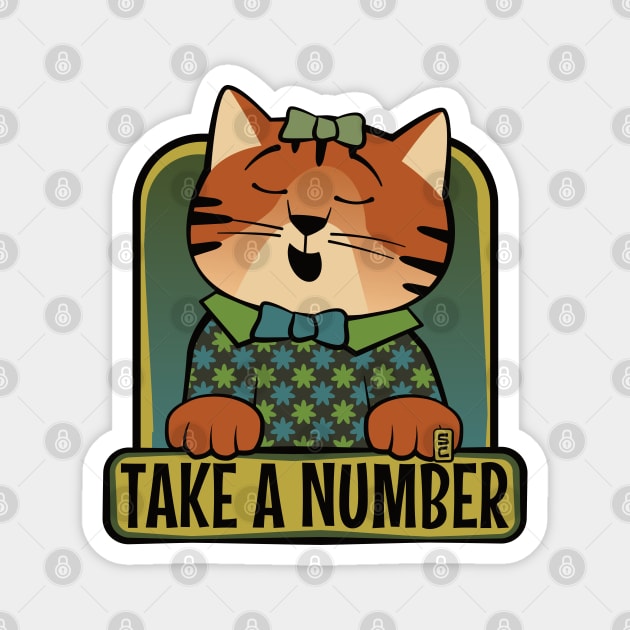 Take a Number Cat Magnet by Sue Cervenka