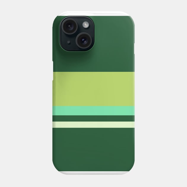 A capital shape of Salem, Seafoam Blue, Very Light Green, Cal Poly Pomona Green and June Bud stripes. Phone Case by Sociable Stripes