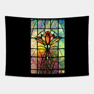 Stained Glass Lotus Flower Tapestry