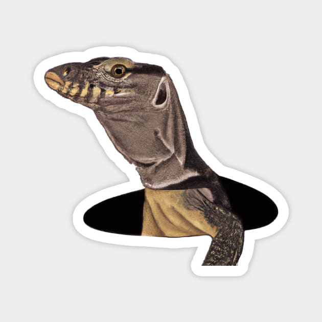 Cute Monitor Lizard Drawing Magnet by Play Zoo