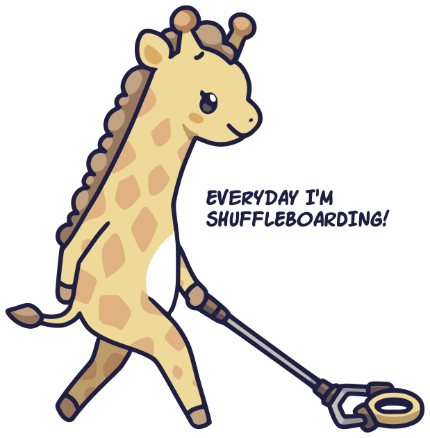 Kawaii Games Shuffleboard Giraffe Kids T-Shirt by rojakdesigns
