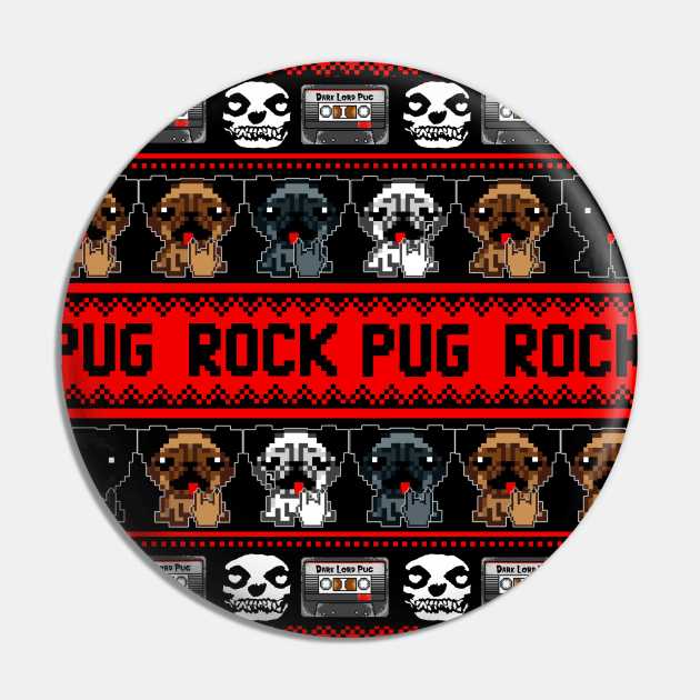 Pug Rock Pin by darklordpug