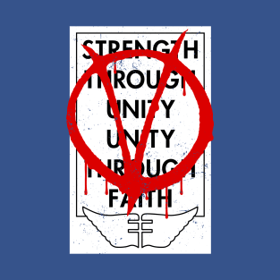 V For Vendetta "Strength Through Unity" Graffiti Poster T-Shirt