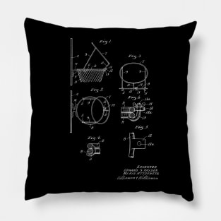 Basketball Practice Ring Vintage Patent Drawing Pillow