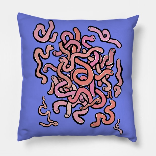 A tangle of worms Pillow by greendeer