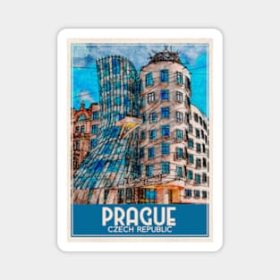 Travel Art Prague Czech Republic Magnet