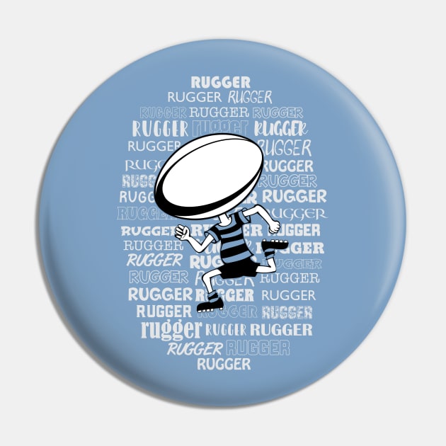 Rugby Head Pin by atomguy