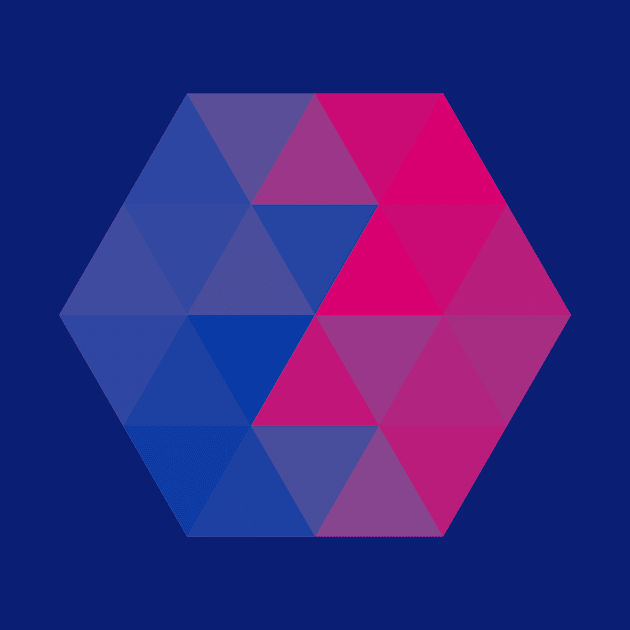 Bisexual Pride Faceted Hexagon by VernenInk