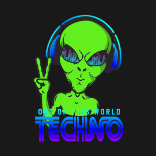 Techno Alien EDM Sound Speaker Club T-Shirt