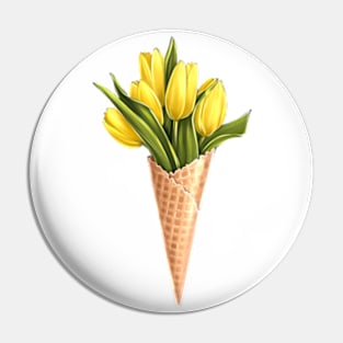 Yellow Tulips Corn Pin