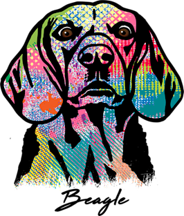 Beagle Dog - Tie Dye Color Magnet