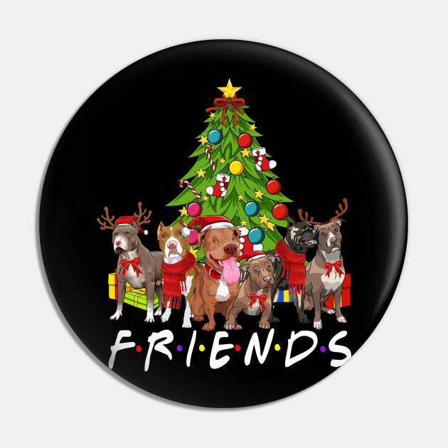 Christmas Tree Pitbulls Pin by TeeWind