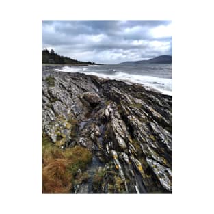 The stretch of rocky coastline, Kintyre Peninsula, Scotland. T-Shirt