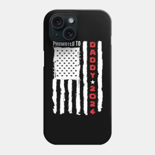 Patriotic Mens Promoted To Daddy Est 2024 First Time Dad Phone Case