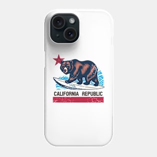 California Republic Surfing Bear Flag Phone Case