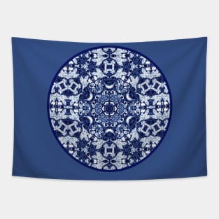 Boho Blue Medallion Tapestry