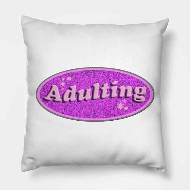 Adulting Slogan Flashback Vending Decal Style Pillow by Tshirtfort