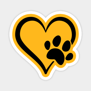 Dog paw in heart Magnet