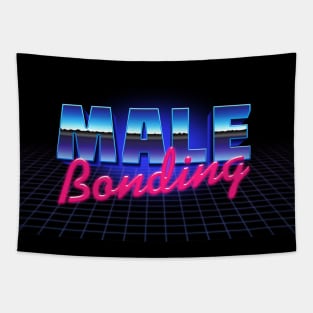 Male Bonding - 80s Style Slogan Graphic Design Tapestry