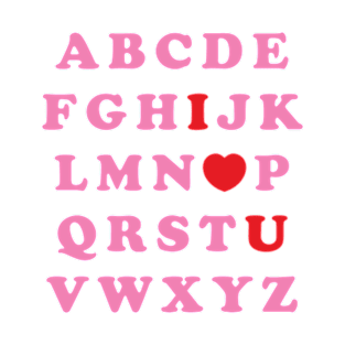 Sweet Valentine Alphabet I Love You T-Shirt