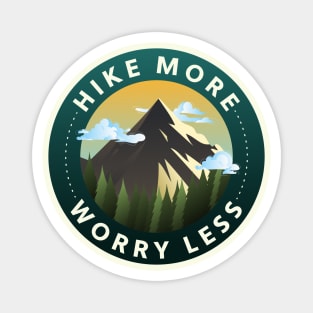 Hike More Worry Less Nature Logo Magnet