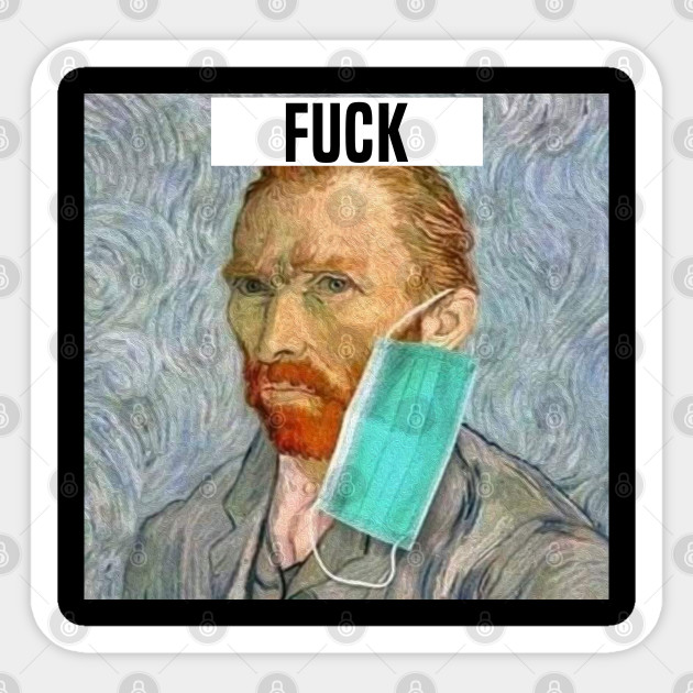Funny Vincent Van Gogh Wearing Mask Vincent Van Gogh Sticker
