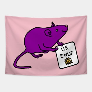 Cute Rat Says U R Enuf Tapestry