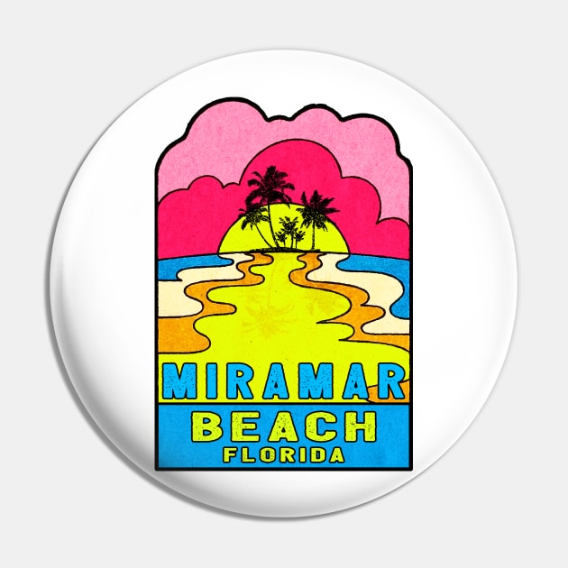 Miramar Beach Florida Groovy Sunset 70's Hippie Hippy Vintage FL Pin by heybert00