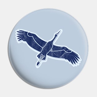 Blue Stork pattern Pin