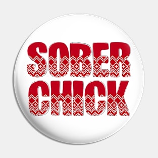 Sober Chick Christmas - Vintage Holiday Sobriety Pin