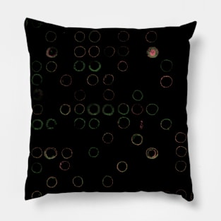 Abstract circle pattern - Gold and green Pillow