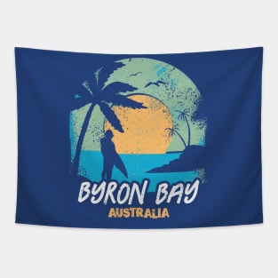 Retro Sunset Byron Bay Australia Surfing // Retro Australian Beach Tapestry